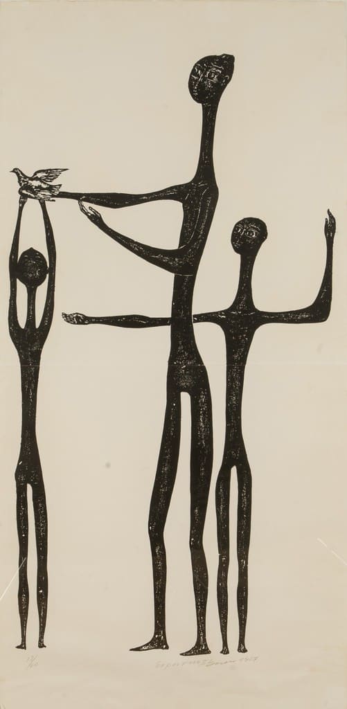 Katraki Vasso , “Peaceful ΙΙ» (1979), Lithografy