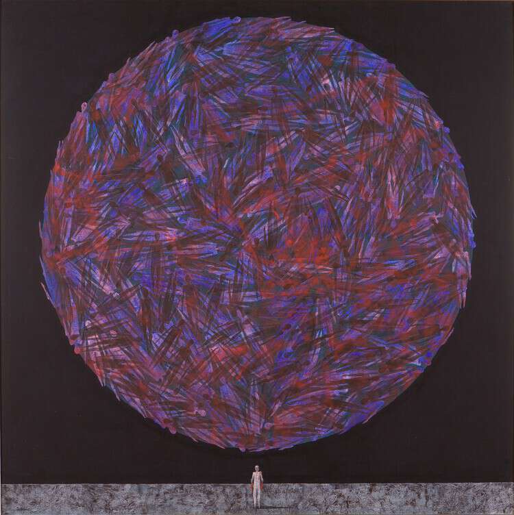 Kaloumenos Theodoros, “Migrations to…” (2003), Acrylic on canvas