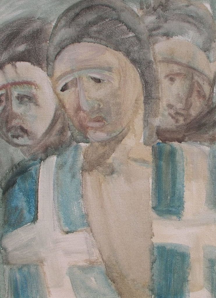 Ζαχαράκης Βασίλης, «Μορφή με σύμβολο» (1973), Λάδι σε καμβά